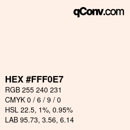 Color code: HEX #FFF0E7 | qconv.com