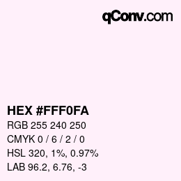 Color code: HEX #FFF0FA | qconv.com