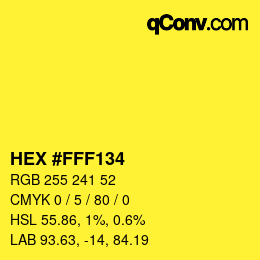 Color code: HEX #FFF134 | qconv.com