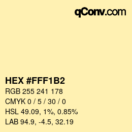 Color code: HEX #FFF1B2 | qconv.com