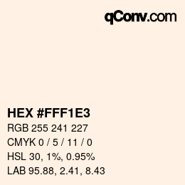 カラーコード: HEX #FFF1E3 | qconv.com