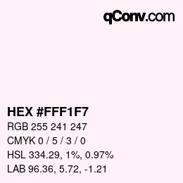 Color code: HEX #FFF1F7 | qconv.com