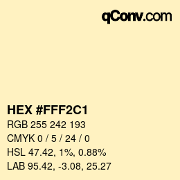 カラーコード: HEX #FFF2C1 | qconv.com