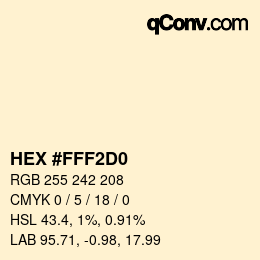 カラーコード: HEX #FFF2D0 | qconv.com