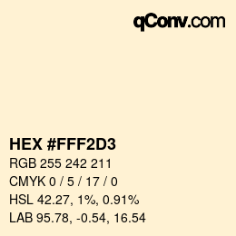 Color code: HEX #FFF2D3 | qconv.com