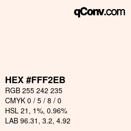 Color code: HEX #FFF2EB | qconv.com