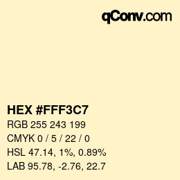 Color code: HEX #FFF3C7 | qconv.com