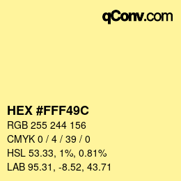 Farbcode: HEX #FFF49C | qconv.com