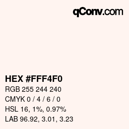 Código de color: HEX #FFF4F0 | qconv.com