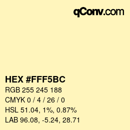 Color code: HEX #FFF5BC | qconv.com