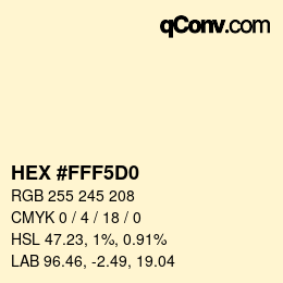 Color code: HEX #FFF5D0 | qconv.com