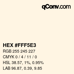 Farbcode: HEX #FFF5E3 | qconv.com