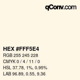 Color code: HEX #FFF5E4 | qconv.com