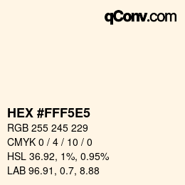カラーコード: HEX #FFF5E5 | qconv.com
