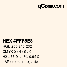 Color code: HEX #FFF5E8 | qconv.com