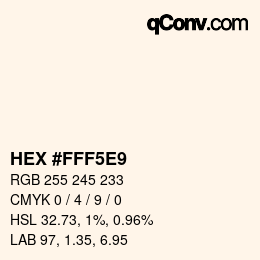 カラーコード: HEX #FFF5E9 | qconv.com