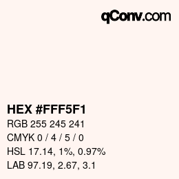 Color code: HEX #FFF5F1 | qconv.com