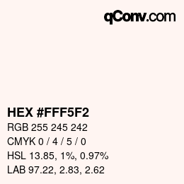 Color code: HEX #FFF5F2 | qconv.com