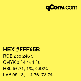 Color code: HEX #FFF65B | qconv.com