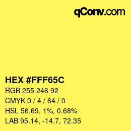 Color code: HEX #FFF65C | qconv.com