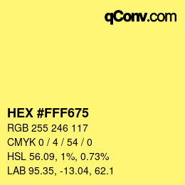 Color code: HEX #FFF675 | qconv.com