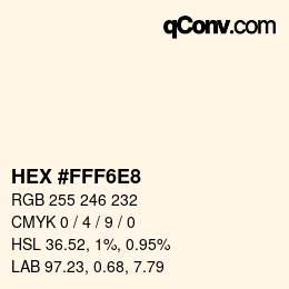 颜色代码: HEX #FFF6E8 | qconv.com