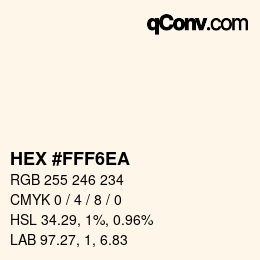 Código de color: HEX #FFF6EA | qconv.com