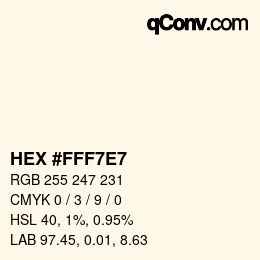 Color code: HEX #FFF7E7 | qconv.com