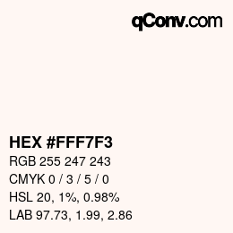 Farbcode: HEX #FFF7F3 | qconv.com