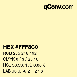 Color code: HEX #FFF8C0 | qconv.com