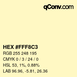 Color code: HEX #FFF8C3 | qconv.com