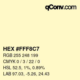 Color code: HEX #FFF8C7 | qconv.com