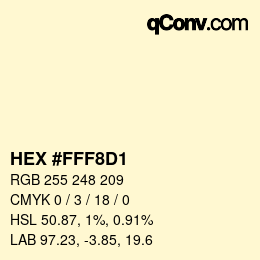 Color code: HEX #FFF8D1 | qconv.com