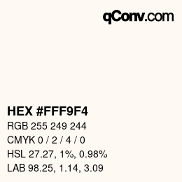 Color code: HEX #FFF9F4 | qconv.com