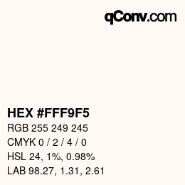 Color code: HEX #FFF9F5 | qconv.com