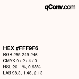 Color code: HEX #FFF9F6 | qconv.com