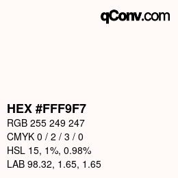颜色代码: HEX #FFF9F7 | qconv.com