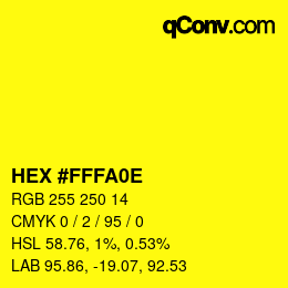 颜色代码: HEX #FFFA0E | qconv.com