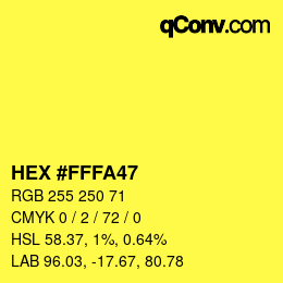 Color code: HEX #FFFA47 | qconv.com