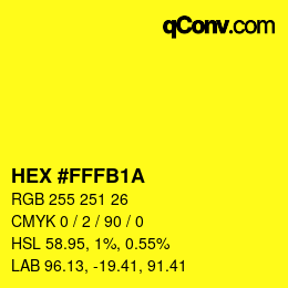 Color code: HEX #FFFB1A | qconv.com