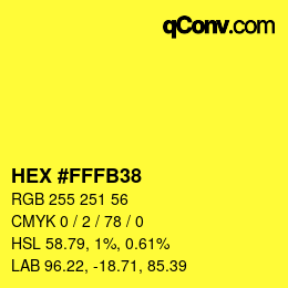 Color code: HEX #FFFB38 | qconv.com