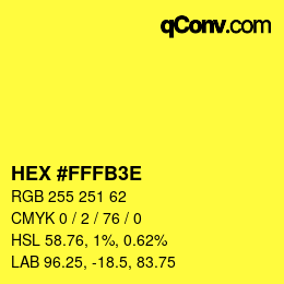 Color code: HEX #FFFB3E | qconv.com