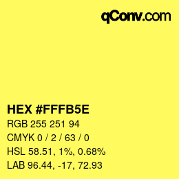 Código de color: HEX #FFFB5E | qconv.com
