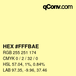 カラーコード: HEX #FFFBAE | qconv.com