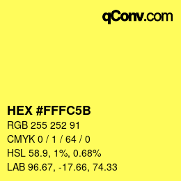 Color code: HEX #FFFC5B | qconv.com