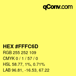 Color code: HEX #FFFC6D | qconv.com