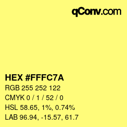 Color code: HEX #FFFC7A | qconv.com