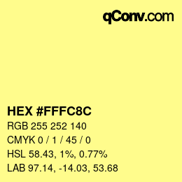 Color code: HEX #FFFC8C | qconv.com