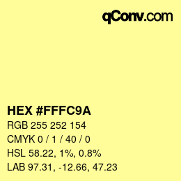 Color code: HEX #FFFC9A | qconv.com