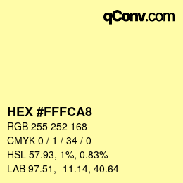 カラーコード: HEX #FFFCA8 | qconv.com